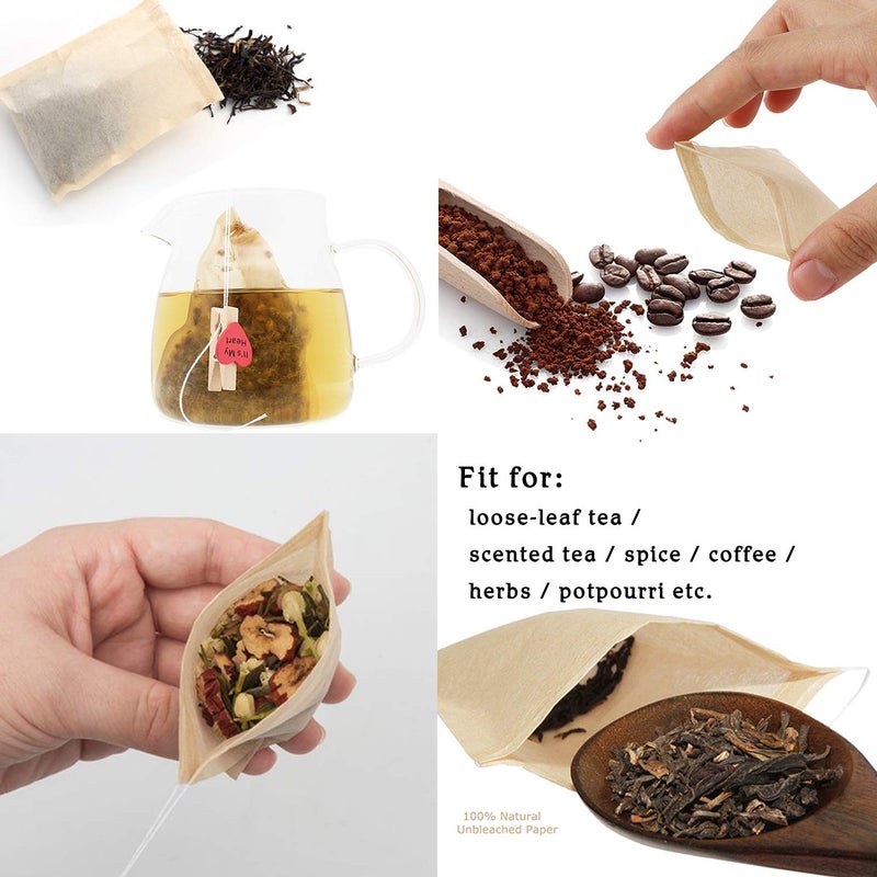 NEPAK 600 Pcs Disposable Tea Bags with Drawstring,Tea Filter Bags,Empty Tea Bags for Loose Leaf Tea(2.36 x 3.15 inch) - Image 2